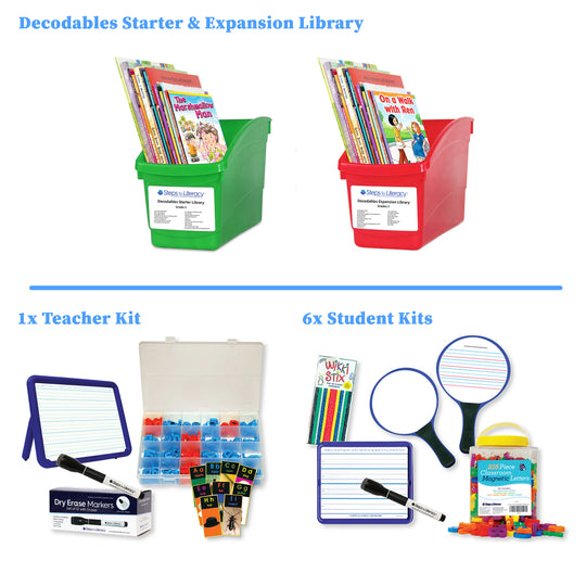 Grade 1 Decodables Complete Bookroom & Manipulatives Bundle (Starter + Expansion + Manipulatives for Phonics Small Group Bundle)