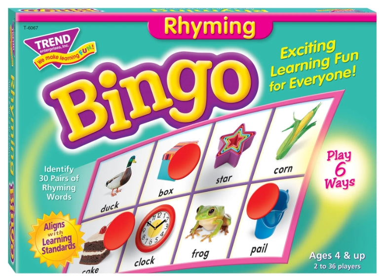 Phonics Bingo Games: Rhyming Bingo