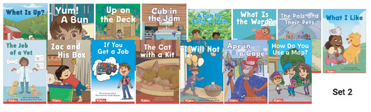 Decodable PK-K Set 2 (Books #16-30: Semester 2)