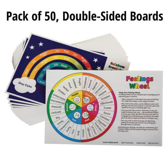 Rainbow Breathing Board & Feeling Wheel (Set of 50)