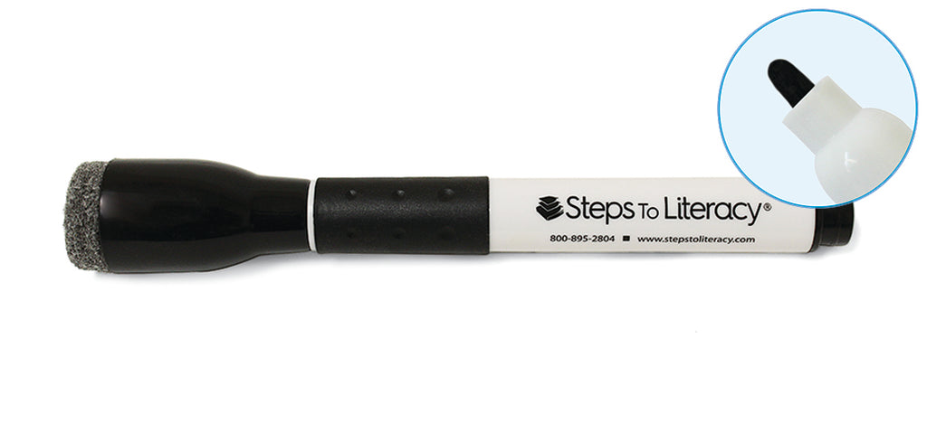 Fine Tip Dry Erase Marker With Built-In Eraser: Black (Set Of 12)