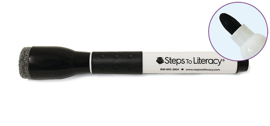 Dry Eraser Marker With Built-In Eraser: Wide Tip Black (Set of 12)